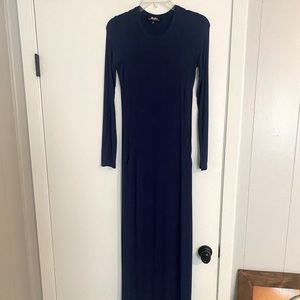 Navy long sleeve maxi dress